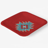 Südwest Mesas Red & Turquoise Geometric Muster Pappteller (Gewinkelt)