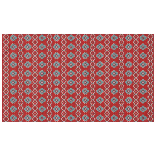 Südwest Mesas Red & Turquoise Geometric Muster Tischdecke (Vorderseite (Horizontal))