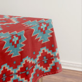 Südwest Mesas Red & Turquoise Geometric Muster Tischdecke (Beispiel)