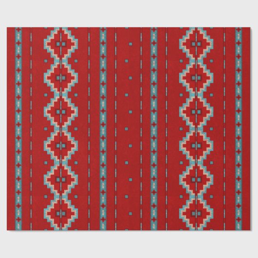 Südwest Mesas Red & Turquoise Geschenkpapier (Flach)