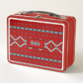 Südwest Mesas Red & Turquoise Metall Brotdose (Vorderseite)