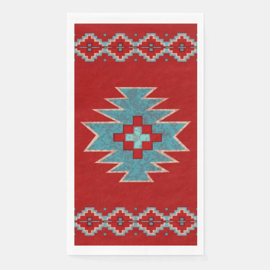 Südwest Mesas Red & Turquoise Serviette (Vorderseite)