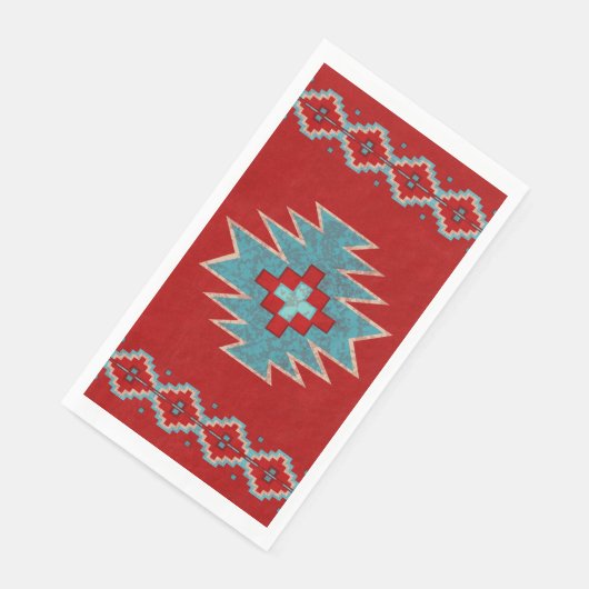 Südwest Mesas Red & Turquoise Serviette (Ecke)