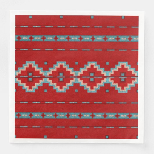 Südwest Mesas Red & Turquoise Serviette (Vorderseite)