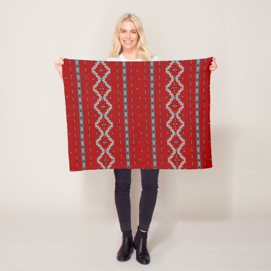 Südwest Mesas Red & Turquoise Small Fleecedecke (Beispiel)