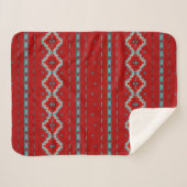 Südwest Mesas Red & Turquoise Small Sherpadecke (Vorderseite (Horizontal))