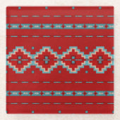 Südwest Mesas Rot und Türkis Glasuntersetzer (Vorderseite)