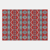 Südwest Mesas Türkis & Red Geometric Muster Geschenkpapier Set (Vorderseite)