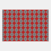 Südwest Mesas Türkis & Red Geometric Muster Geschenkpapier Set (Vorderseite 3)