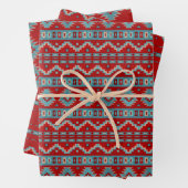 Südwest Mesas Türkis & Red Geometric Muster Geschenkpapier Set (Beispiel)