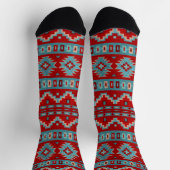 Südwest Mesas Türkis & Red Geometric Muster Socken (Oben)