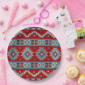 Südwest Mesas Türkis & Red Geometric Pappteller (Party)