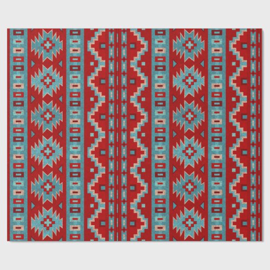 Südwest Mesas Türkis & Rot Geschenkpapier (Flach)