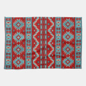 Südwest Mesas Türkis & Rot Geschirrtuch (Horizontal)
