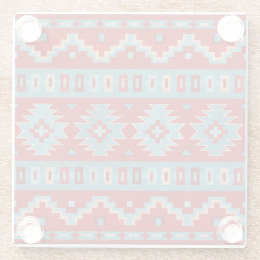 Südwest Mesas Türkis & Rot Glasuntersetzer (Rückseite)