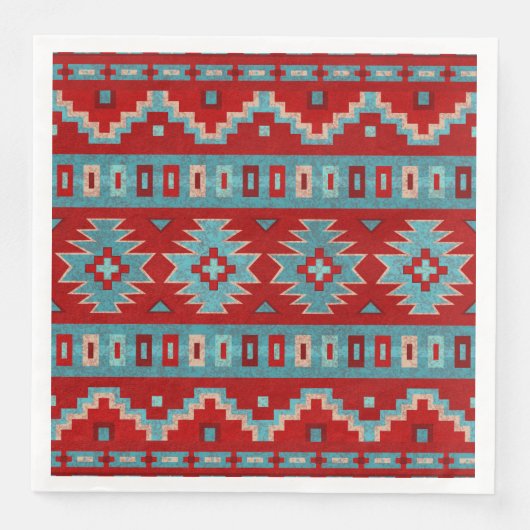 Südwest Mesas Türkis & Rot Serviette (Vorderseite)