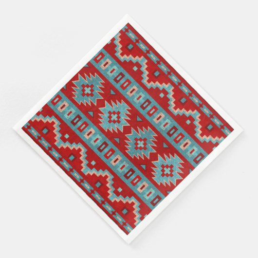 Südwest Mesas Türkis & Rot Serviette (Ecke)