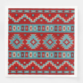 Südwest Mesas Türkis & Rot Serviette (Vorderseite)