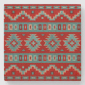 Südwest Mesas Türkis & Rot Steinuntersetzer (Vorderseite)