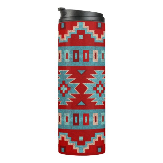 Südwest Mesas Türkis & Rot Thermosbecher (Nach rechts gedreht)