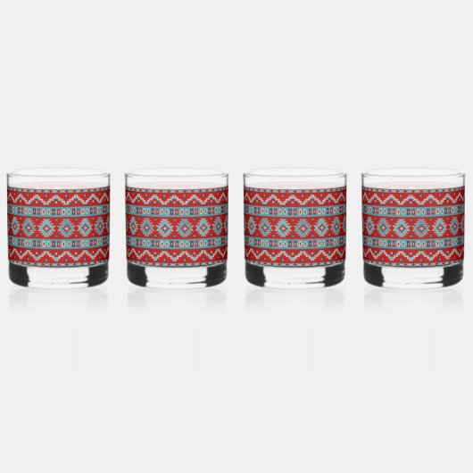 Südwest Mesas Türkis & Rot Whiskyglas (Hinten)