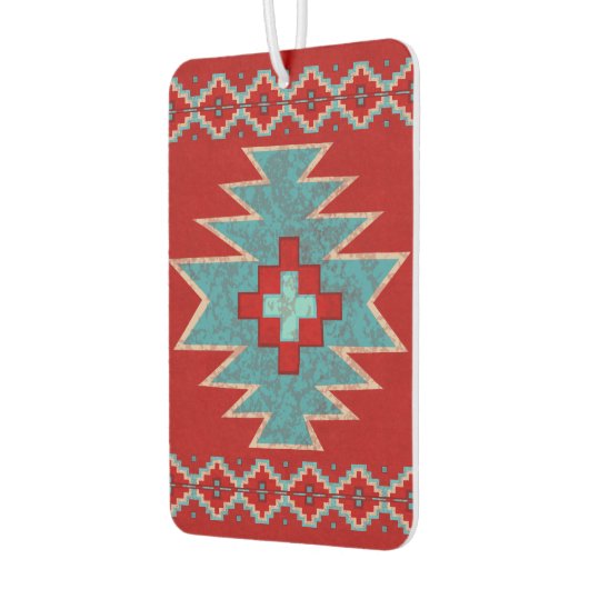 Südwest Mesas Türkis und Rotes Design Autolufterfrischer (Links)