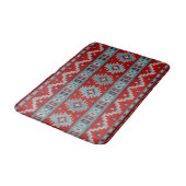 Südwest Mesas Turquoise & Red Medium Badematte (Schrägansicht)