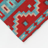 Südwest Mesas Turquoise & Red Medium Fleecedecke (Ecke)