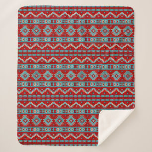 Südwest Mesas Turquoise & Red Medium Sherpadecke
