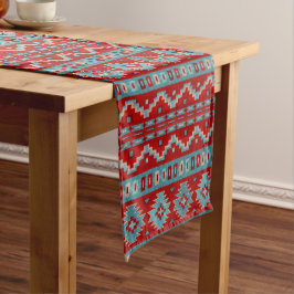 Südwest Mesas Turquoise & Red Table Runners Großer Tischläufer