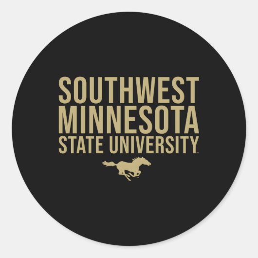 Südwest-Minnesota-Staat Smsu Mustangs gestapelt Runder Aufkleber (Vorderseite)