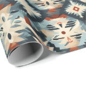 Südwest Modern Blue Adobe Muster Geschenkpapier (Rolleneckpunkt)