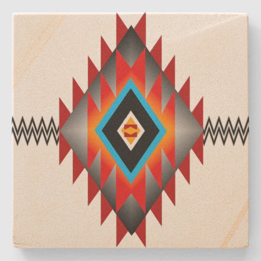 Südwest-Muster #1 Steinuntersetzer (Vorderseite)