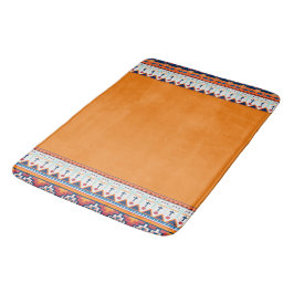 Südwest Muster Boho Rustic Orange & Blue Badematte