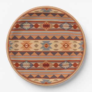 Südwest Muster Design Tan Pappteller