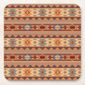 Südwest Muster Design Tan Rechteckiger Pappuntersetzer (Vorderseite)