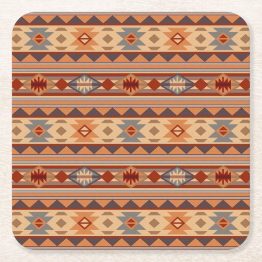 Südwest Muster Design Tan Rechteckiger Pappuntersetzer (Vorderseite)