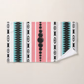 Südwest Muster Summer Shades Blue, Rose, White Badhandtuch Set (Handtuch)