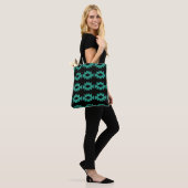 Südwest-Muster Türkisch-Schwarz-Tote-Beutel Tasche (Am Model)