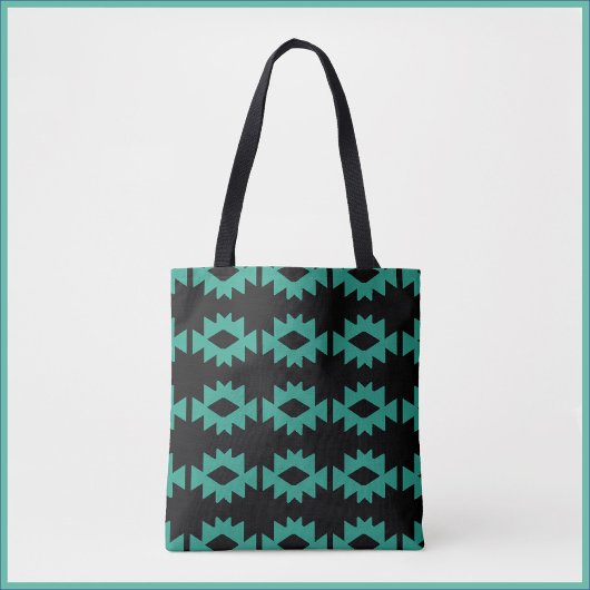 Südwest-Muster Türkisch-Schwarz-Tote-Beutel Tasche