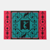Südwest Muster Wolf und Kokopelli Fußmatte (Vorderseite)