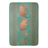 Südwest Niedlich Javelina Familie Kupfer Aquamarin Badematte (Vorderseite Vertikal)