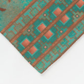 Südwest Niedlich Javelina Familie Kupfer Aquamarin Fleecedecke (Ecke)