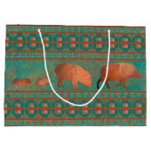 Südwest Niedlich Javelina Familie Kupfer Aquamarin Große Geschenktüte (Rückseite)