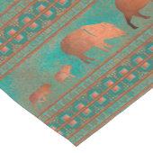 Südwest Niedlich Javelina Familie Kupfer Aquamarin Großer Tischläufer (Ecke)