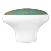 Südwest Niedlich Javelina Momma Kupfer Aquamarin Keramikknauf (Seitenansicht)