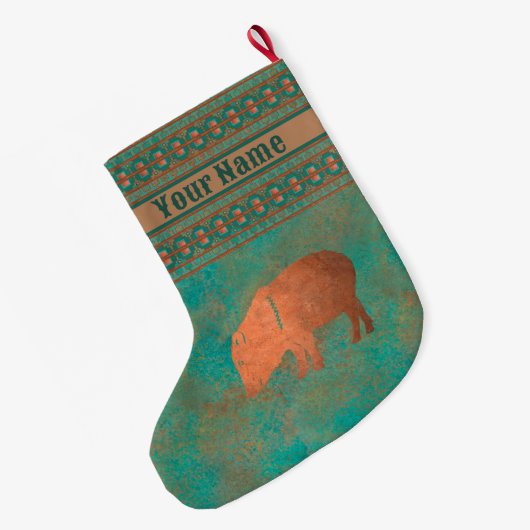 Südwest Niedlich Javelina Momma Personalisiert Großer Weihnachtsstrumpf (Rückseite (Hängend))