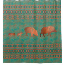 Südwest Niedliche Javelina Familie Kupfer Aquamari