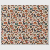 Südwest Orange Kürbis Halloween Geschenkpapier (Flach)