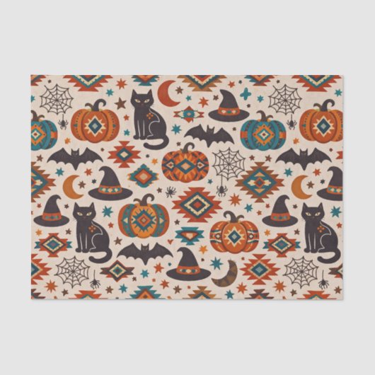 Südwest Orange Kürbis Halloween Seidenpapier (Vorderseite)